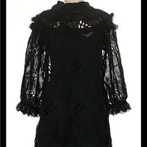 FARM Rio NWT Flowered Organza Black Mini Dress Medium MSRP 298.00